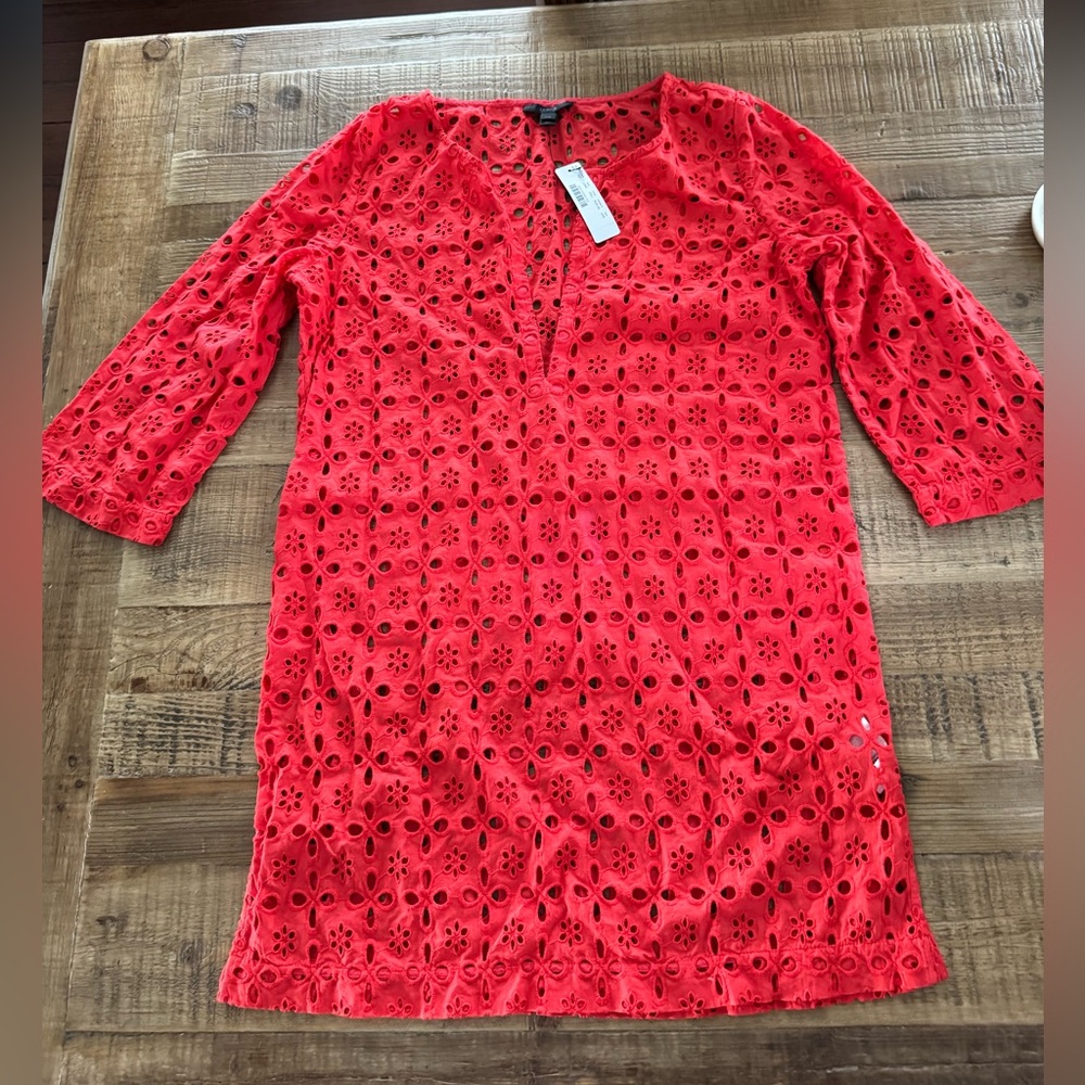 J. Crew Orange Eyelet Swim Coverup - NWT